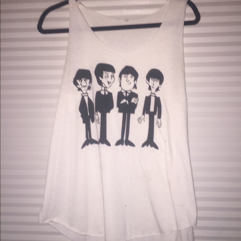 Beatles printed long tank top